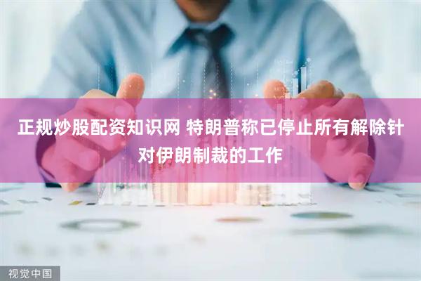正规炒股配资知识网 特朗普称已停止所有解除针对伊朗制裁的工作