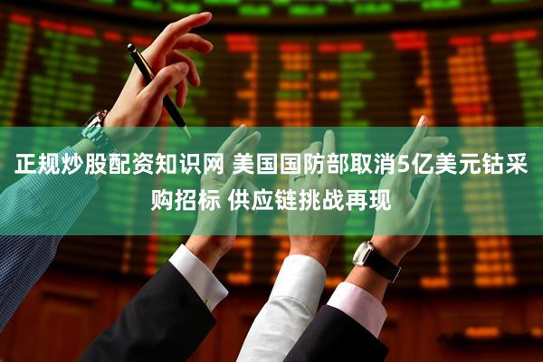 正规炒股配资知识网 美国国防部取消5亿美元钴采购招标 供应链挑战再现